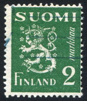 FINLAND - CIRCA 1930: stamp printed by Finland, shows Coat of arms of Finland, circa 1930