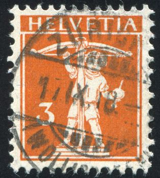 SWITZERLAND - CIRCA 1909: stamp printed by Switzerland, shows William Tell���s Son, circa 1909