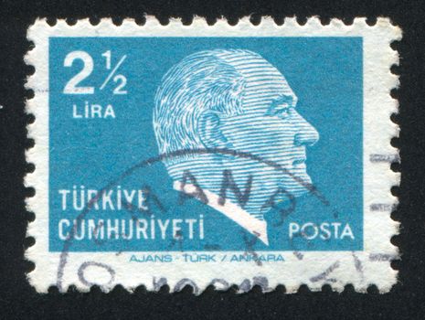 TURKEY - CIRCA 1979: stamp printed by Turkey, shows president Kemal Ataturk, circa 1979.