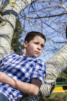 Cowboy.A young boy dressed in western attire, outdoor park, summer