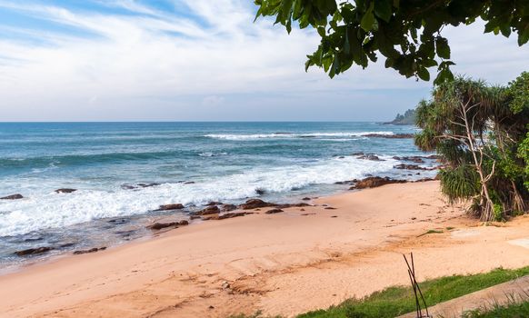 Tropical beach in southern part of Sri Lanka