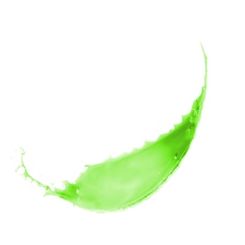 green paint splash isolated on white background