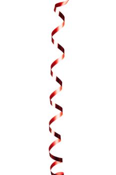 Colorful, curly  streamer isolated on white background