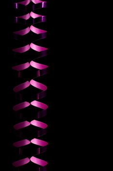 photo of a pink streamer with reflection on black backround