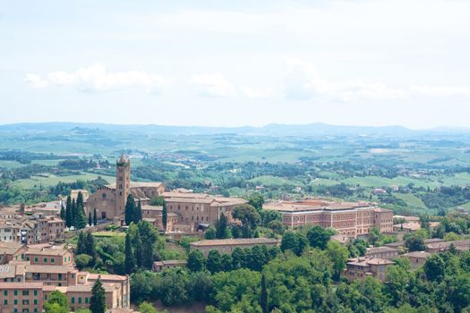 The view of Siena in summer day
