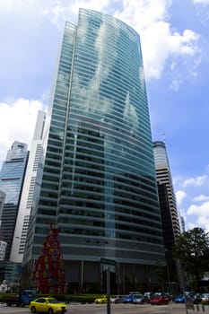 Clouds Reflections on Raffles Quay. 13.02.2014.