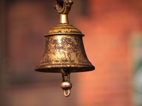 bronze bell in budhist temple        