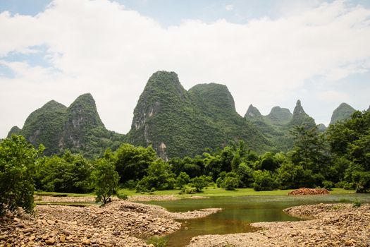 Limestone mountains landscape china