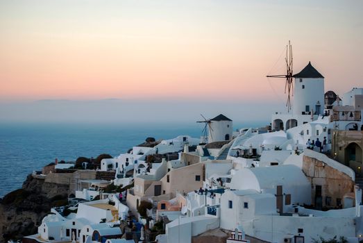 Oia Santorini Greece famous with romantic and beautiful sunsets