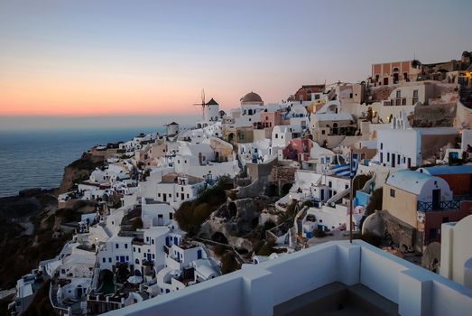 Oia Santorini Greece famous with romantic and beautiful sunsets