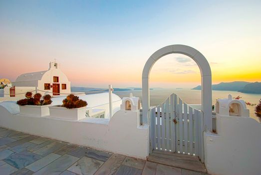 Oia Santorini Greece famous with romantic and beautiful sunsets