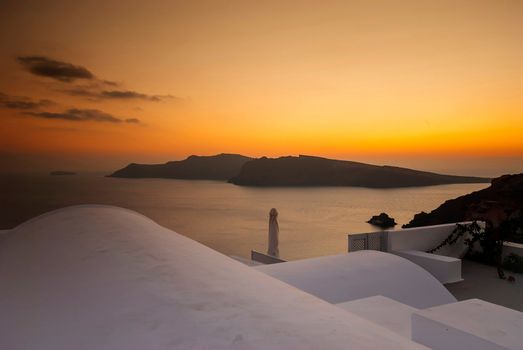 Oia Santorini Greece famous with romantic and beautiful sunsets