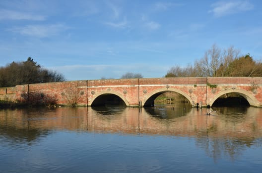 red brick bridge over suffolk stour