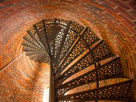 The sprial staircase that ascends to the top of the lighthouse.