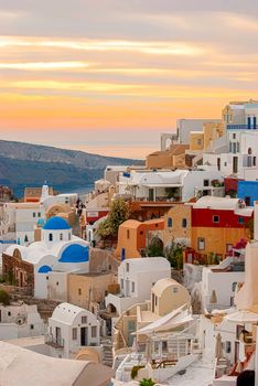 Oia Santorini Greece famous with romantic and beautiful sunsets