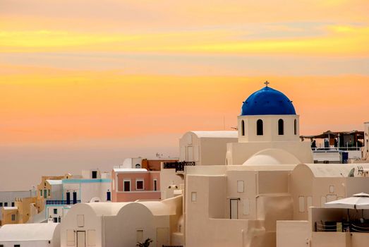 Oia Santorini Greece famous with romantic and beautiful sunsets