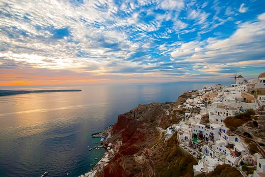 Oia Santorini Greece famous with romantic and beautiful sunsets