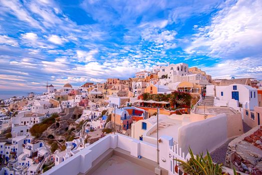 Oia Santorini Greece famous with romantic and beautiful sunsets