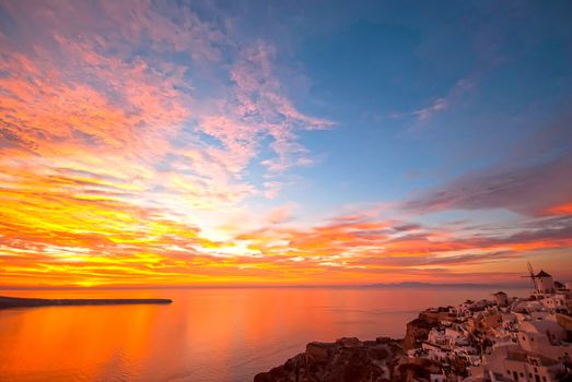 Oia Santorini Greece famous with romantic and beautiful sunsets