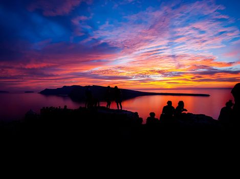 Oia Santorini Greece famous with romantic and beautiful sunsets