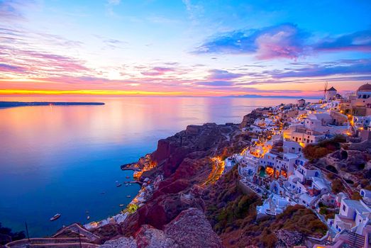 Oia Santorini Greece famous with romantic and beautiful sunsets