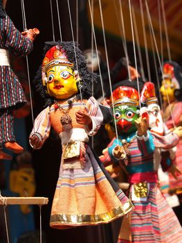 puppets on the open market in Nepal      