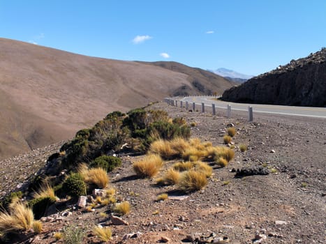The RN52 road links Purmamarca and Paso de Jama via the Abra de Potrerillos at an elevation of 13,700ft above sea level.
