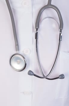 Close up of a doctors lab white coat