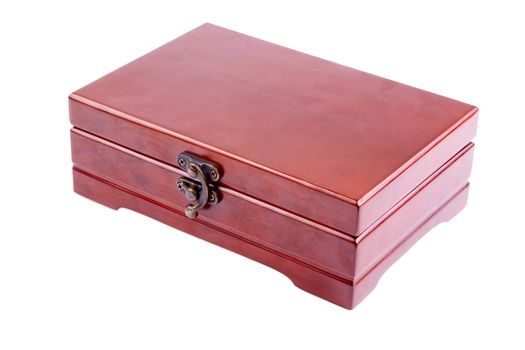 The varnished decorative casket isolated on a white background