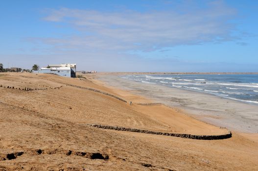 The beach front of Henties Bay in Namibia
