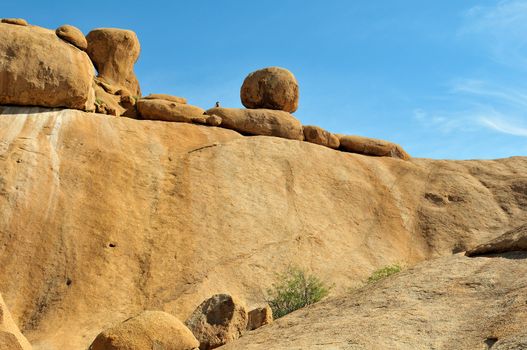 The climb to Bushman's paradise at Spitzkoppe, Namibia
