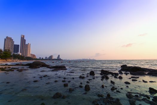 Wong Amat Beach Sundown. North of Pattaya City, Thailand.