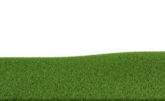 3d rendering of a green field. White background