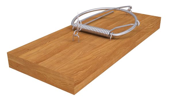 Mousetrap. Isolated render on a white background