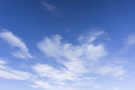 blue sky with cirrus clouds 