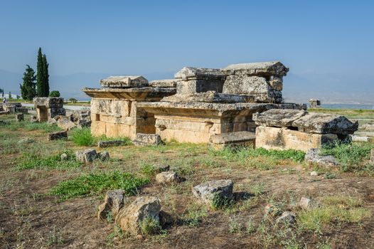 Ruins of ancient Hierapolis, now Pamukkale, Turkey