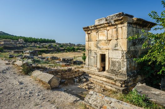Ruins of ancient Hierapolis, now Pamukkale, Turkey