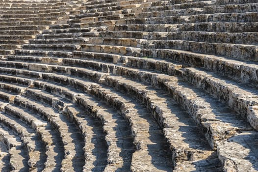 Ruins of theater in ancient Hierapolis, now Pamukkale, Turkey