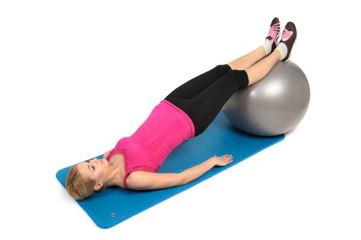 Stability Fitness Ball Leg Curls, Female Butt Exercise, phase 2 of 2