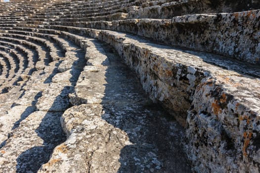 Ruins of theater in ancient Hierapolis, now Pamukkale, Turkey