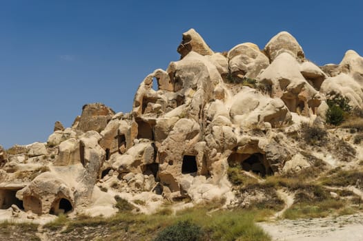 Strange looking rocks near Goreme,  Cappadocia, Turkey