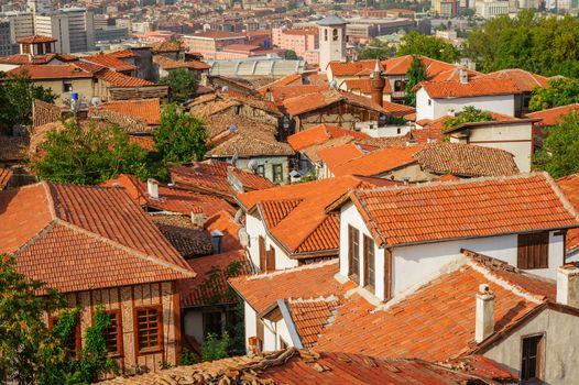 Wrecked roofs of old ankara, capital of Turkey