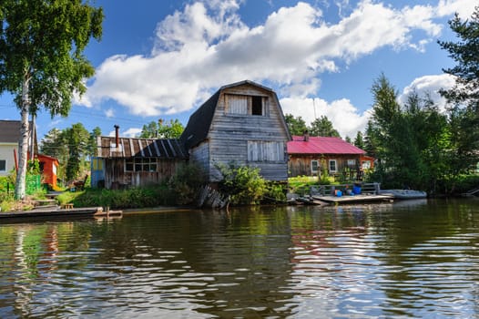 Old traditional wooden house at the north of Russia