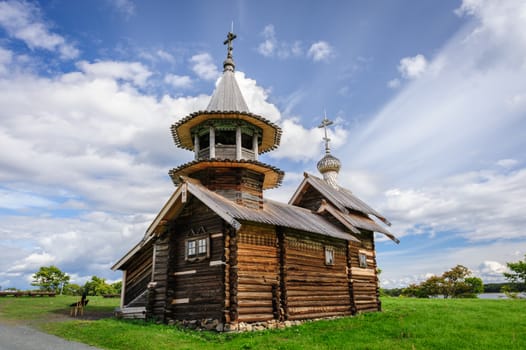 Antique wooden Orthodox Church at Kizhi island in Russia