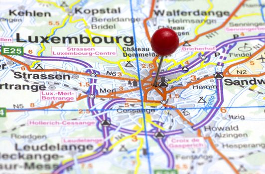 The City of Luxembourg on a Map