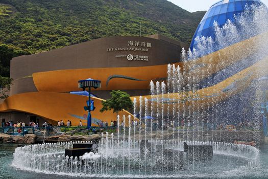 HONG KONG, CHINA - MARCH 30:  The grand aquarium in Ocean Park on March 30, 2012 in Hong Kong, China