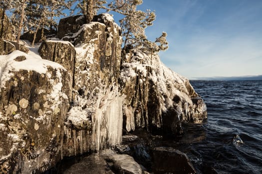 Ice rock lakefront