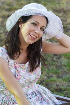 Woman gardening. Mature girl gardening in her backyard. spring season, rural scene