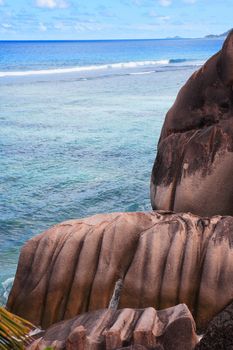 anse source d'argent beach in la digue in seychelles island