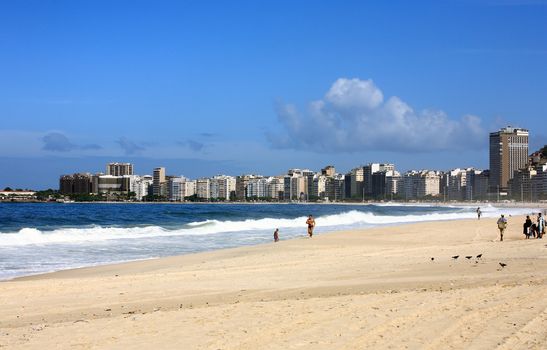 copacabana beach in rio de janeiro in brazil